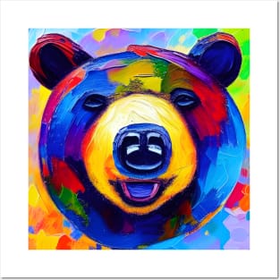 Happy Smiling Bear Face Posters and Art